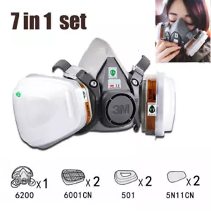 Oryginalna maska gazowa 3M 6200 6001 do twarzy 3M 6200 6001 Respirator Bezpieczeństwo Malowanie Sprayowanie Wielka Brytania - Zdjęcie 1 z 4