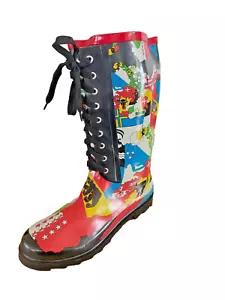 Gummistiefel Stiefel Regenbekleidung Tolles Design Gr. 41 - Bild 1 von 6