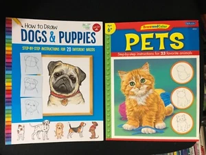 Lot 3 Walter Foster Art WILD ANIMALS + Drawing HOW TO DRAW DOGS & PUPPIES + PETS - Picture 1 of 1