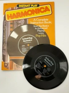 Instant Play Harmonica 1980 libro istruzioni completo + 33 1/3 giri Bob Mitchell - Foto 1 di 4