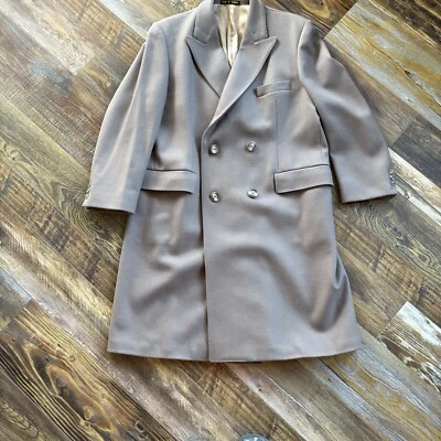 VINTAGE Saks Fifth Avenue West Of England Pure Wool Tan Overcoat 43S England - Image 1 of 4