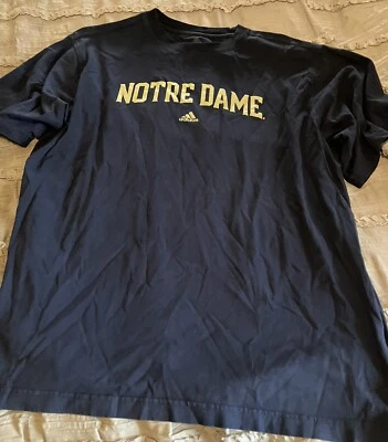 NOTRE DAME борьбы ирландский активный ADIDAS обучение XL синяя рубашка Бесплатная доставка - Изображение 1 из 2