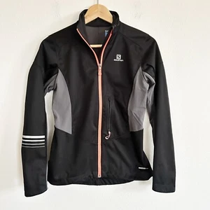Salomon Wind Jacket Women S Black Lightning Softshell Full Zip Running Athletic - Picture 1 of 11