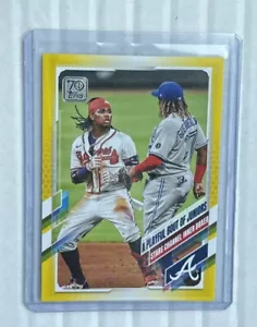 2021 Topps Series 1 Yellow A Playful Bout of Juniors #61 Guerrero Acuna Jr. - Picture 1 of 2