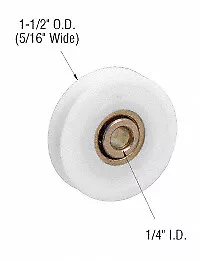 1-1/2" Diameter Nylon Ball Bearing Replacement Roller 5/16" Wide - pack of 2 - Picture 1 of 4