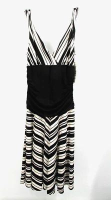 Nuevo con etiquetas Vestido Midi de Verano ROBBIE BEE De Colección para Mujer Talla 14 Elastizado Sin Mangas a Rayas Foto 1 de 4