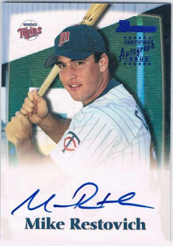 2000 Bowman Autographs #MJR Mike Restovich Rookie Card Auto  - Image 1 of 1