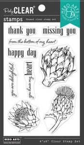 Hero Arts Clear Stamps 4"X6" - Artichoke Blooms CM594 - Picture 1 of 4