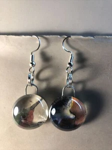 Glass Stone jewlery earrings / humming birds - Picture 1 of 2