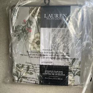 Ralph Lauren Shower Curtain Cotton 70"x72" - Holly Pine Cone Christmas - NWT - Picture 1 of 4