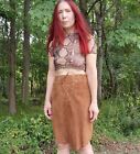 WILSONS Studded Suede Leather Asymmetric Hem Pencil Skirt Brown NWT Size 4 - 6 S