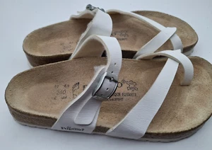 BIRKENSTOCK PAPILLIO WHITE TABORA SANDALS - UK 4.5, EUR 37 REGULAR - Imagen 1 de 16