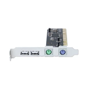 Black New PCI to PS2 PS/2 USB 2.0 For PC Keyboard Mouse Adapter Card Converter - Picture 1 of 9