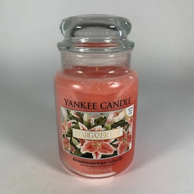 RETIRED Yankee Candle "STARGAZER LILY" Large 22 oz Jar Unlit FRESH ~ RARE ~ NEW - Image 1 of 4