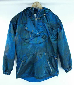 Obermeyer Pullover irisierend blau grün Blumen Kapuze Skijacke Parka 8 - Bild 1 von 8