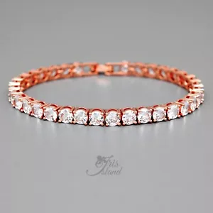 Tennisarmband Damen 7 Zoll rosévergoldet 5 m Rundschliff klar Zirkonia 13 - Bild 1 von 3