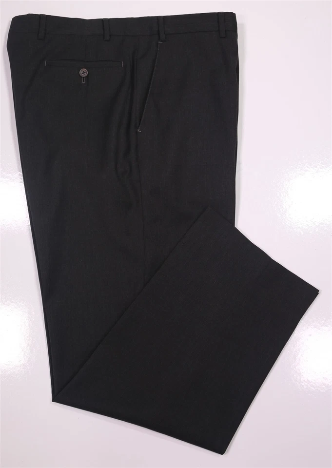 Pantalones de vestir Armani Collezioni 37x31 gris lana tejido acanalado frente plano Foto 1 de 4