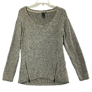 Quinn Pullover Damen Medium Reißverschluss Akzente schwarz weiß Pulli Freizeit Cozycore - Bild 1 von 8