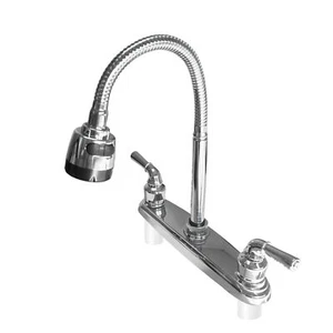 Commercial Kitchen RV Faucet Double Handle Sink Pull Down Sprayer Mixer Tap - Bild 1 von 6
