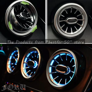 12 Color LED Air Vents Outlet For Kia Stinger Ambient Light Dash Turbine AC Vent - Picture 1 of 12
