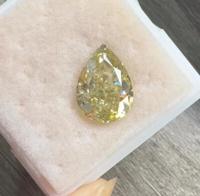 Diamante de color amarillo corte pera natural de 1 quilate CERTIFICADO grado D VVS1 + 1 K2Q Foto 1 de 3