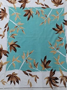 Striking Leaves Mid Century Collectable Tablecloth 134 cm x 122cm - Picture 1 of 9