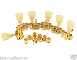 KLUSON VINTAGE KEYSTONE GOLD LOCKING TUNERS 3+3 FITS Gibson LES PAUL,335,FLY V - Picture 1 of 1