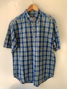 Vtg LEVIS Short Sleeve Mens Retro Check Snap Shirt Size L Cotton - Picture 1 of 8