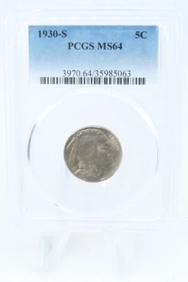 1930-S PCGS MS64 Buffalo Nickel Business Strike 5C - Image 1 of 2