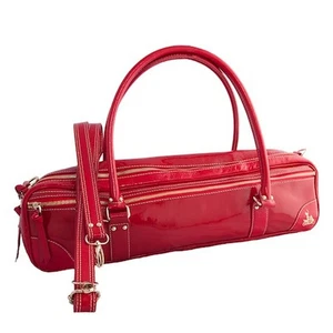 FluterScooter Flötentasche aus rotem Lackleder - passend für C & B Fußkoffer - FSRPL - Bild 1 von 1