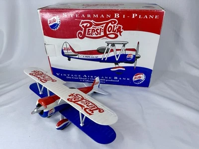 SpecCast Pepsi Cola Stearman Bi-Plane Vintage Diecast Airplane Bank - 1 of 5,000 - Image 1 of 4