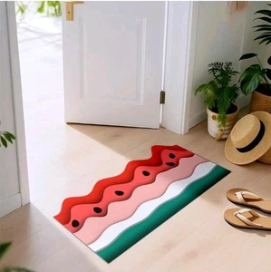 Zerbino in gomma antiscivolo ultrasottile 3 mm - pavimento design fetta anguria - Foto 1 di 5