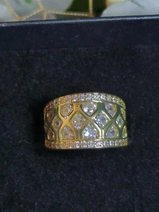 Anello Argento Sterling 925 Misura 7 Intricato Clessidra Zaffiro Tempo Amore Taglio Pesante - Foto 1 di 13