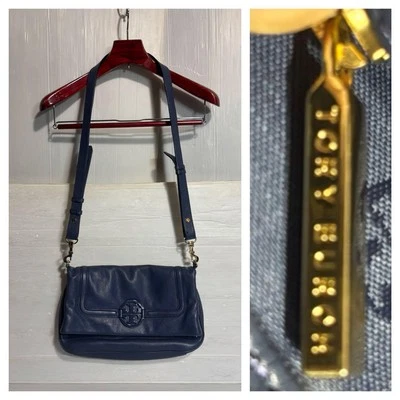 TORYBURCH Tory Burch Correa Desmontable Cuero Grueso Bandolera Bolso de Hombro Azul Marino Foto 1 de 4