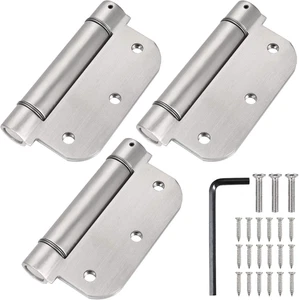 3.5'' Self-Closing Door Hinges 3.5 Inch X 3.5 Inch Spring Hinges Stainless Steel - Picture 1 of 12