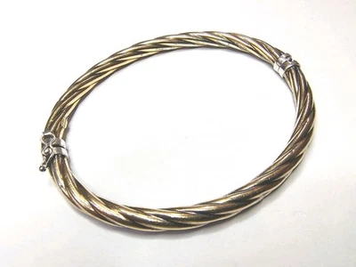925 Sterling Silver  1/20 14K AU VTG BRACELT  Bangle Bracelet. (9.8 grams) - Image 1 of 4