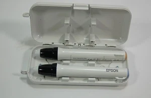 Set of Epson Easy Interactive Pens in Case ELPPN03A Orange and ELPPN03B Blue - Picture 1 of 5