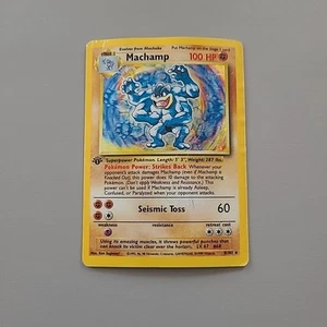 Pokemon Machamp 8/102 Base Set Unlimited 1st Edition Holo DMG - Picture 1 of 2