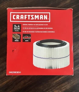 Filtro de repuesto para aspiradora de uso general Craftsman de 3 y 4 galones CMXZVBE38741 nuevo - Imagen 1 de 13
