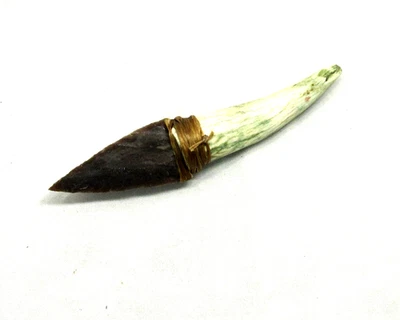 Cuchillo de piedra de asta nativa americana, cuchillo de jaspe/ágata, certificado de autenticidad hecho por Cherokee, #ak8 Foto 1 de 4