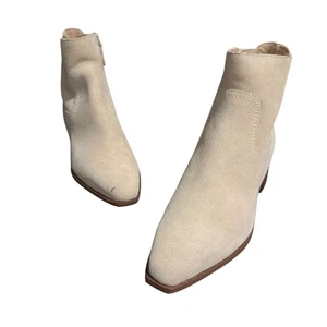 Stivaletti Cole Haan Naia beige scamosciati con zip laterale, taglia 7B indossati una volta - Foto 1 di 10