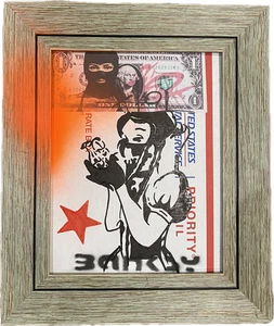 Banksy Graffiti Art Pop Art Snow White Flower Bomb Painting - Picture 1 of 7