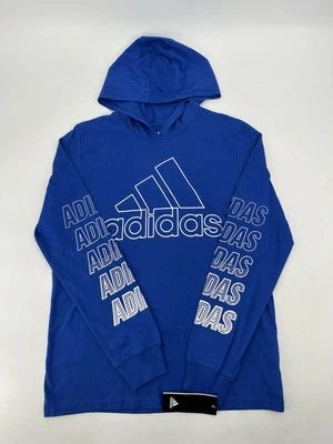 NWT Adidas Regular Fit/Coupe Standard Hoodie T-Shirt Youth Size XL Brite Blue - Image 1 of 4