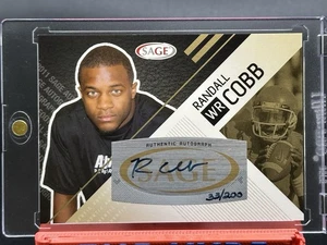 /200 Randall Cobb GOLD AUTO 2011 SAGE Series #A-8 Rookie Autograph RC Packers SP - Picture 1 of 2