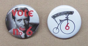 Voto per n.6 e n.6 Prisoner Bike 2,25" bottoni grandi Repro Village McGoohan - Foto 1 di 3