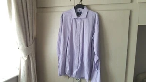 Mens Shirt 19 48 Pure Cotton Dual Cuff Scott & Taylor Lilac Check *LOW POSTAGE* - Picture 1 of 6