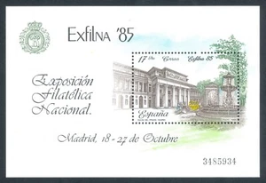 ESPAÑA 1985 - EDIFIL 2814**- HOJA BLOQUE EXFILNA'85 - NUEVA SIN FIJASELLOS - MNH - Imagen 1 de 1