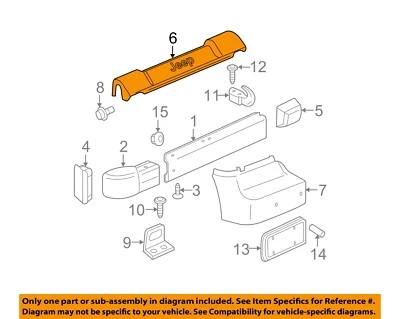 CHRYSLER OEM 97-06 Wrangler Front Bumper Bumper Components-Cover 55155667AG - Image 1 of 2