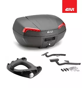 GIVI BLACK CASE KIT E46N + BRACKETS YAMAHA TRACER 7 GT 2020 2021 2022 - Picture 1 of 4