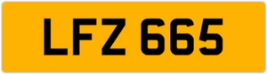 LFZ 665 L 3x3 DATELESS PRIVATE NUMBER PLATE LEE LOU LUKE LUCY LEO LISA LIAM LEN - Picture 1 of 1